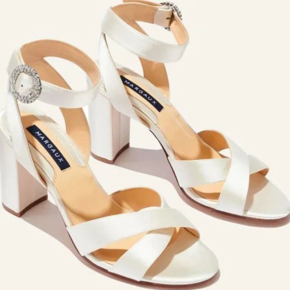 Margaux uptown sandal ivory satin
